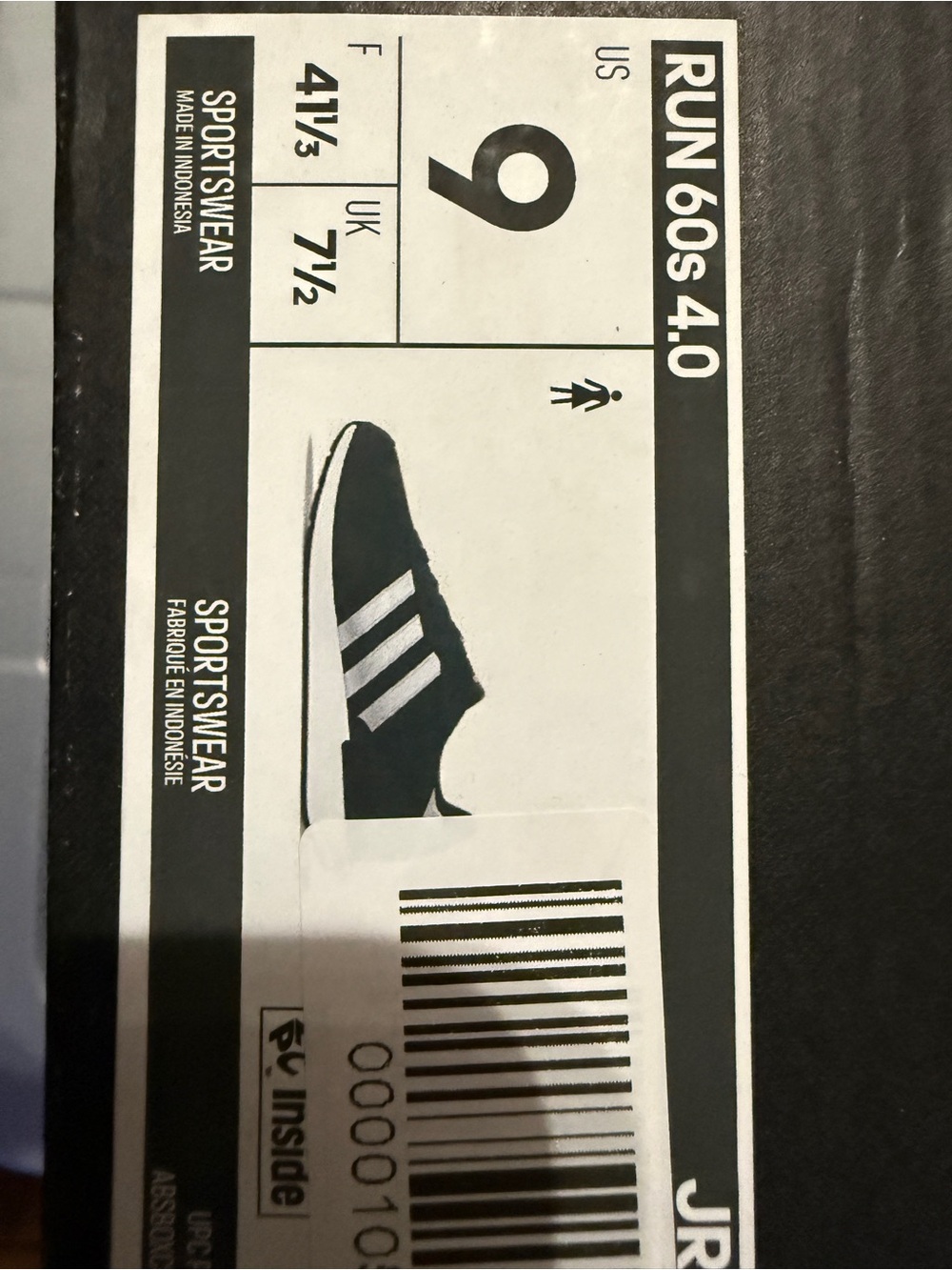 adidas Run 60s 4.0 Sneakers in Black and White